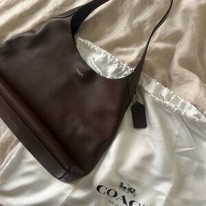 Coach Dark Brown Leather Shoulder Bag